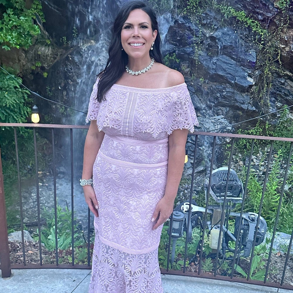 Tadashi Shoji Dusty Pink Lace Maxi Dress - Picture 2 of 6